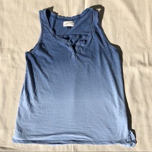 Blue & White Ombré Cotton Tank Top